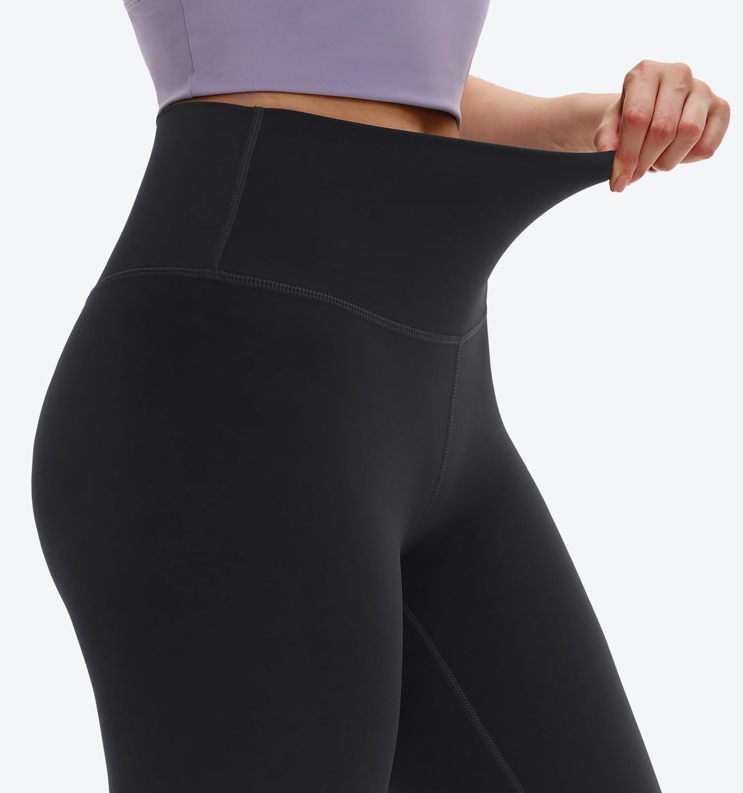 Saniripple High Waisted Soft Leggings 25" Stretchy Workout Yoga Pants for Women Black Large
