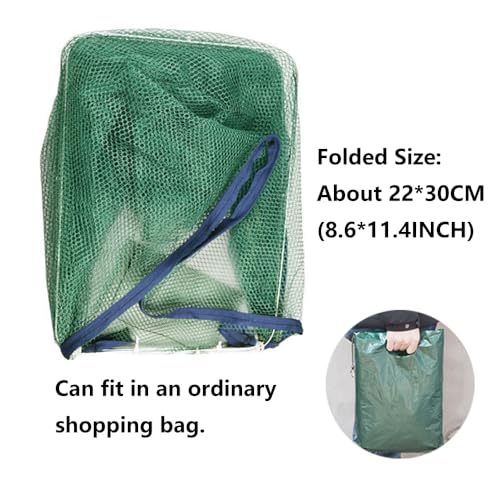 Foldable Fish Trap with 6 Holes for Crawfish Crabs Minnows - Portable Bait Net