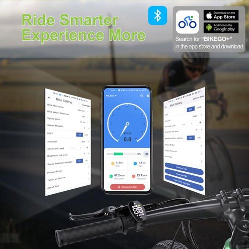Varstrom VD03 Ebike Display - 1.5" Slim LED Screen for Bafang BBS01B/02B HD Mid Drives Kit(12-60V,CAN Protocol), IP67 Waterproof 0-9 Levels EBike Computer Display for 22.2mm Handlebar Electric Bikes