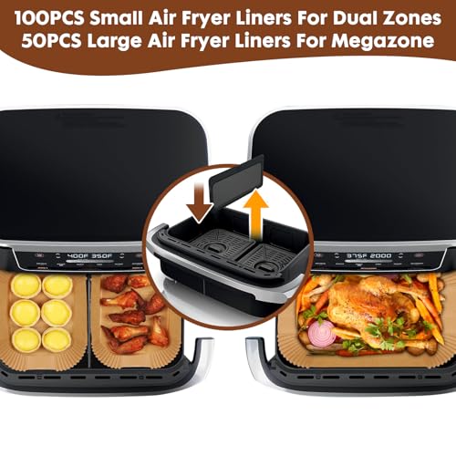 Disposable Air Fryer Liners Set - 150Pcs, Small & Large Parchment Paper for 7Qt-11Qt Air Fryers