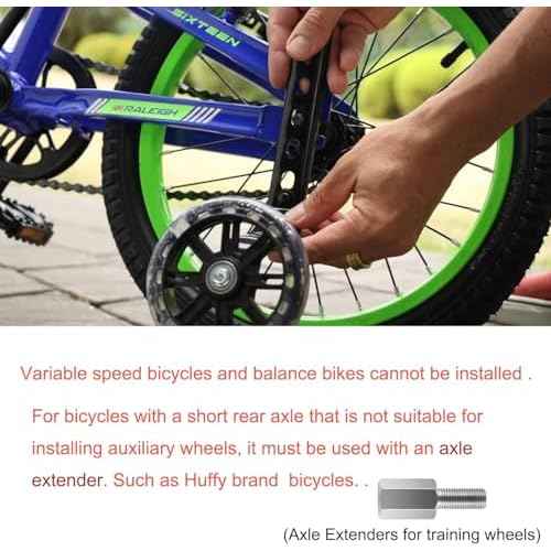 DDJKCZ Training Wheels for Kids Bicycle,Flash Mute Big Wheel Compatible for 12 14 16 18 20 inch Single Speed Bike