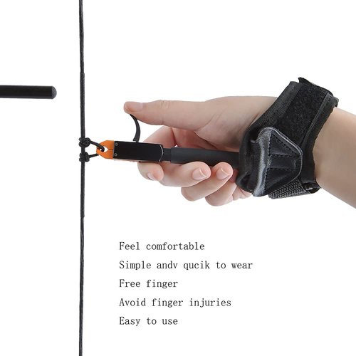 Archery Bow Release Aids Youth Bow Release Trigger Quick Release Wrist Release Adjustable Nylon Strap for Right Left Handed Children Junior Kids (Green)