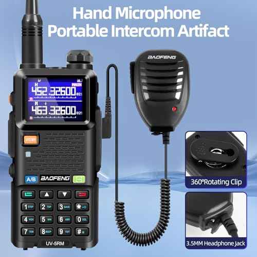 BAOFENG UV-5RM 10W Handheld Ham Radio Long Range, Portable Two Way Radio with 2500mAh Type-C Charging Battery, Rechargeable 5RM Multi-Band Walkie Talkies for Adults (2 Pack)
