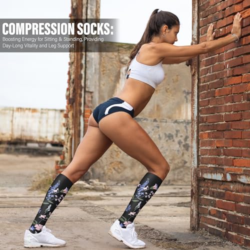 WITHYOU Compression Socks for Men & Women - 15-20 mmHg Support, Black Large-X-Large