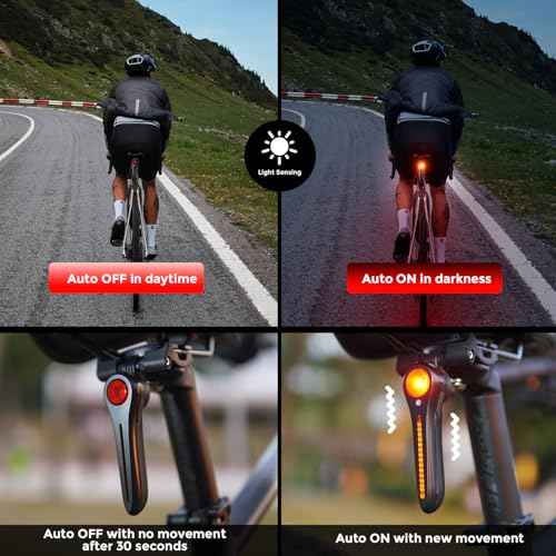 Bike Taillight - 6 Smart Modes Brake+Light+Movement Sensing - 100 Lumens Bicycle Rear Tail Light with Quick Release Brackets Set for Saddle & Seatpost,Tpye-C Rechargeable, IP65 Waterproof