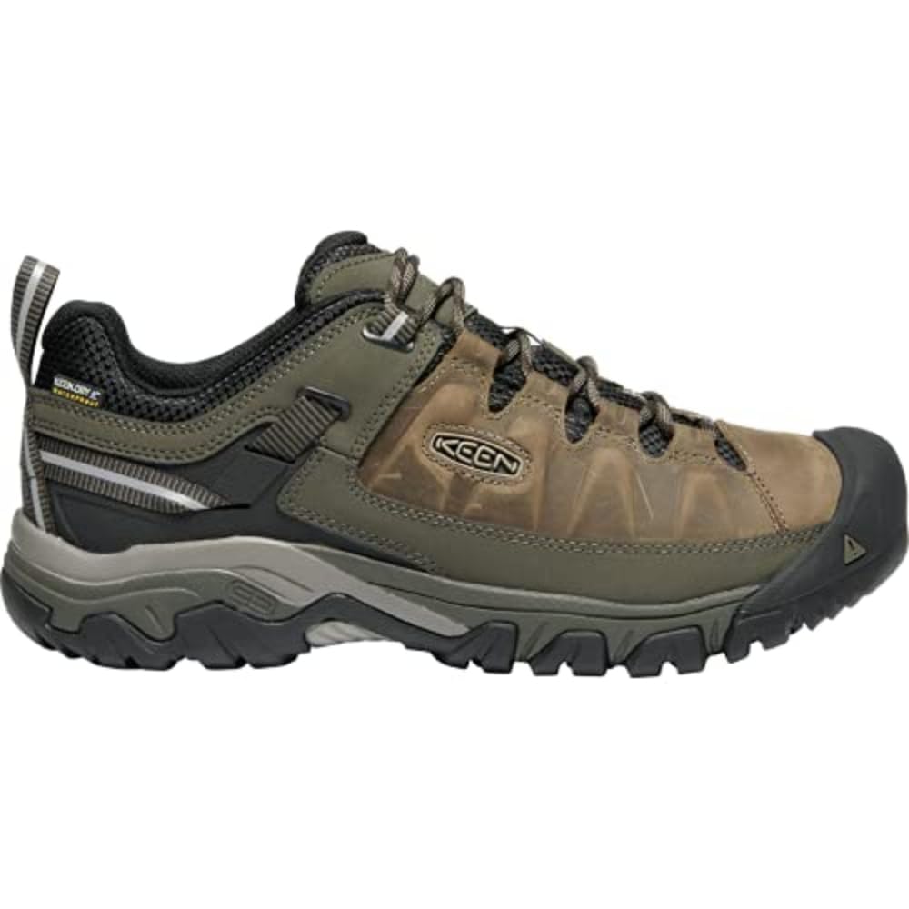 KEEN Men's Targhee 3 Low Height Waterproof Hiking Shoes, Bungee Cord/Black, 12 Wide