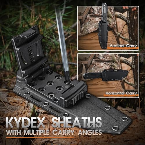 Outdoor Survival Fixed Blade Knife - White Handle, Ultra Sharp Blade, Adjustable Sheath