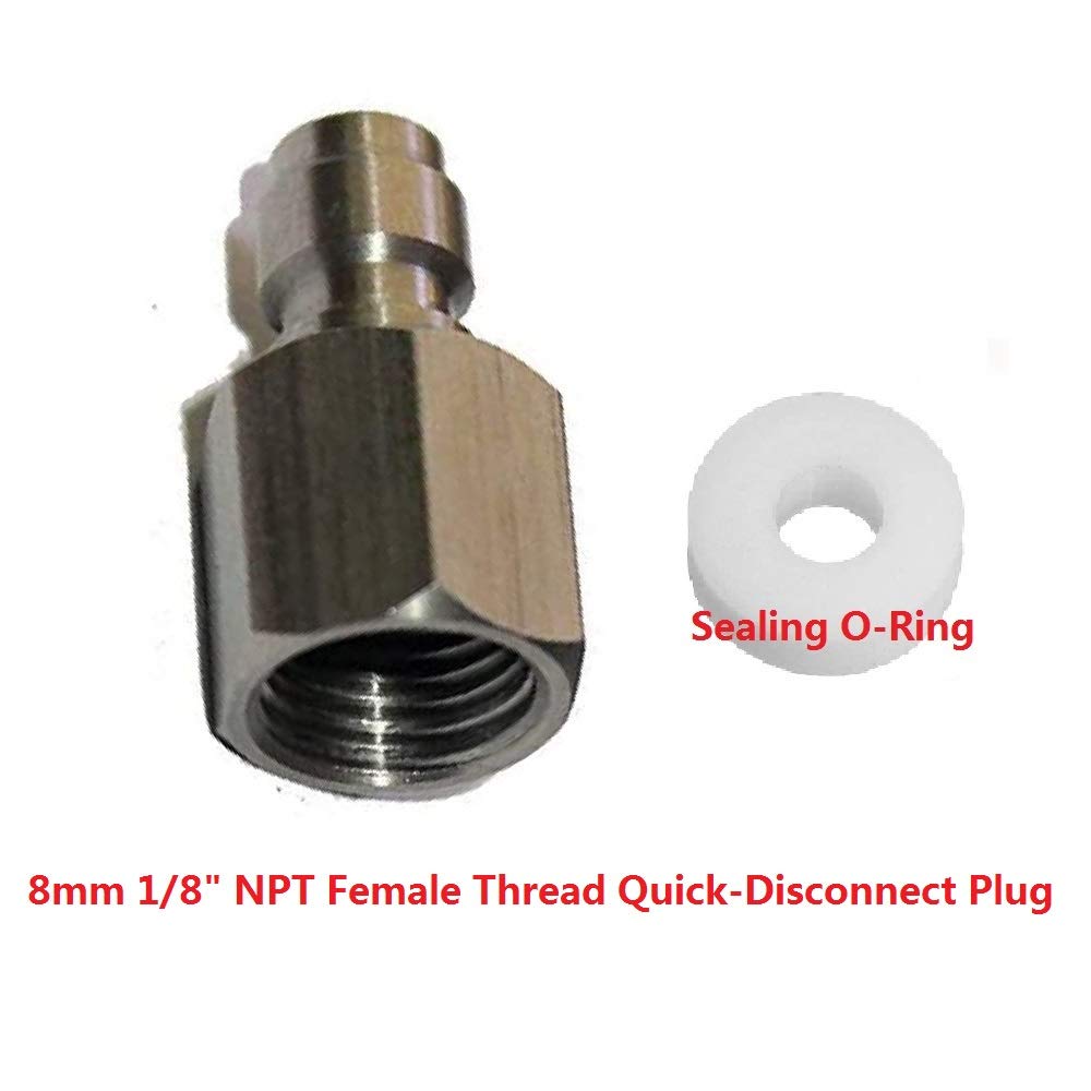 Flylock Universal 8mm 1/8" NPT Female Thread Stainless Steel Quick-Disconnect Plug Adapter PCP Paintball Charging Fittings