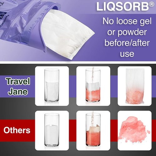 TravelJane Resealable Disposable Urinal for All Genders, Adults, and Children (18 Pack) Designed for Emergencies, Travel, Camping, Long Car Rides and More - 28oz/800ml Capacity (TJ1T-C)