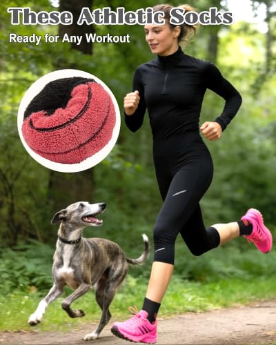 Ankle Compression Socks 5 Pairs for Women Hiking Sports - Purple Red Green Yellow Sky Blue