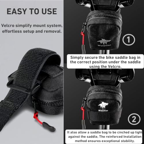 WOLFILIST Large Compact Bike Saddle Bag Under Seat for Road & MTB