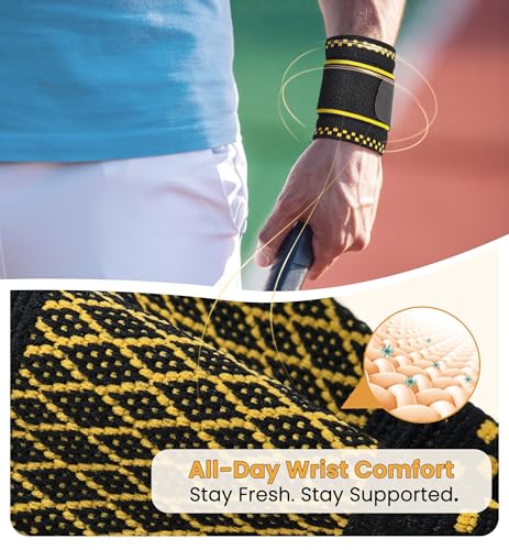 Copper Infused Compression Wrist Support Brace with Adjustable Wrap - Medium