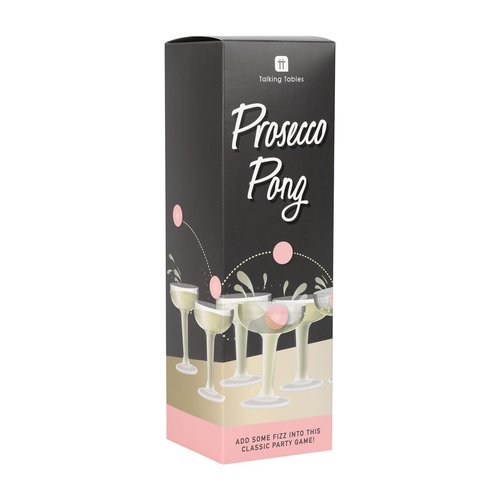 Talking Tables Prosecco Pong Drinking Party Game Includes Balls | Games for Bachelorette Party, Girls Night, Birthday, Bridal Shower, NYE, Christmas, 12 Glasses