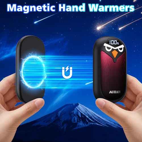Hand Warmers Rechargeable 2 Pack with LED Display,4 Heat Settings & Fast Heating,Portable Electric Hand Warmers for Camping,Hunting,Commuting,Gift for Men Women