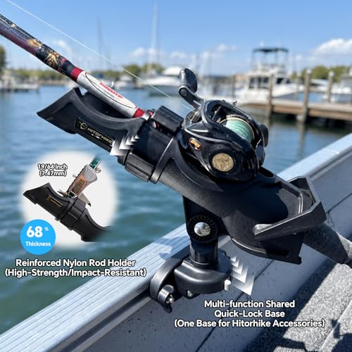 Hitorhike Side Track Fishing Rod Holder Mount 2-Pack for Boats & Kayaks