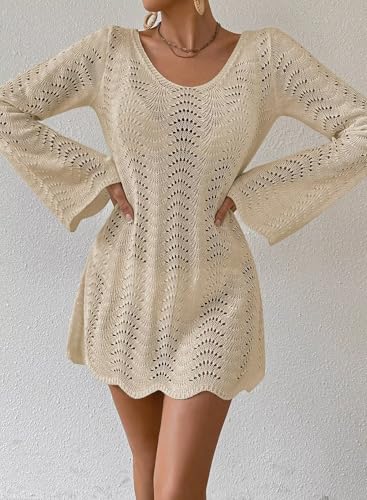 Falechay Swimsuit Coverup for Women XS Apricot Open Back Summer Beach Wear