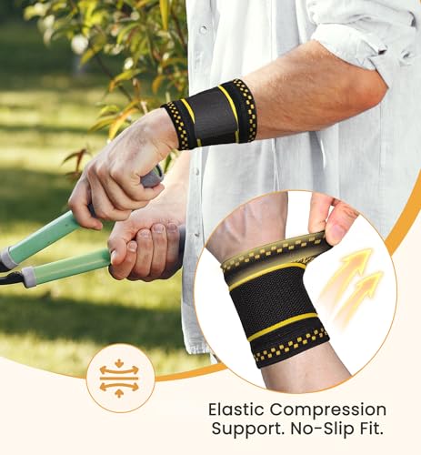 Copper Infused Compression Wrist Support Brace with Adjustable Wrap - Medium