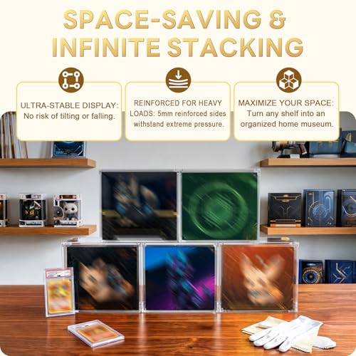30th Anniversary UV-Resistant Acrylic Display Box with Magnetic Lid for ETB Cases - Upgraded 1 Pack