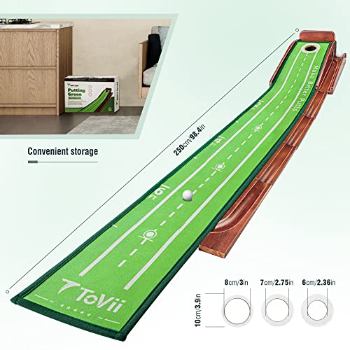 Indoor Golf Putting Green Mat with Ball Return and Alignment Guides