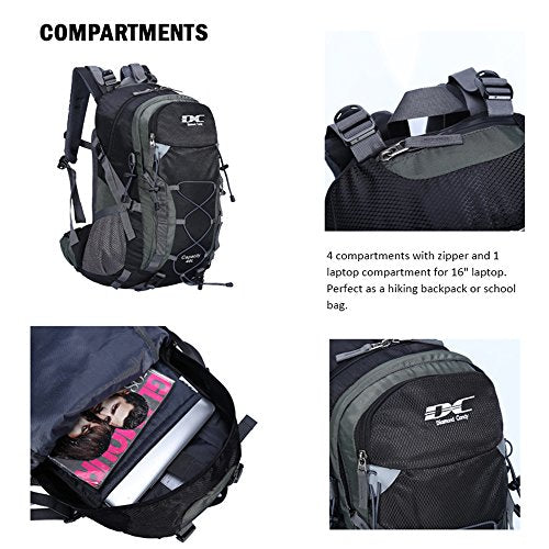 Waterproof Hiking Backpack 40L Daypack for Men Women Diamond Candy