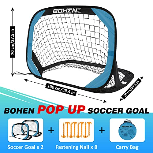 Blue 3.3x2.2 FT Indoor Soccer Goal for Kids Age 4-8, 2 Pack, Portable & Durable