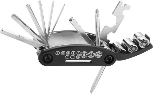 16-in-1 Portable Bicycle Multitool – Multi-Purpose Bike Repair Tool Kit for Road and Mountain Bikes