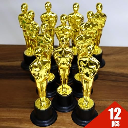 GiftExpress 12-Pack 6" Gold Award Trophy, Award Statues, Statues Trophies for Award Ceremony, Appreciation Gift (Pack of 12)