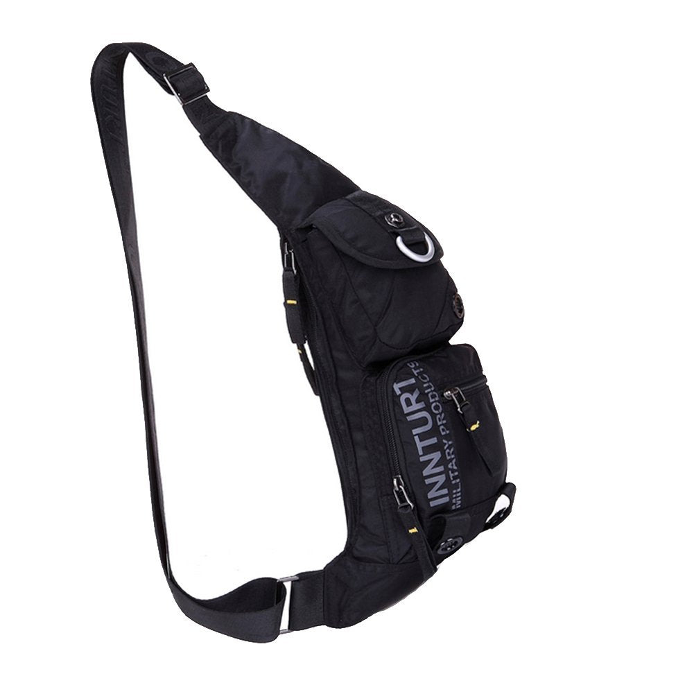 Kawei Knight Sling Bag Small Backpack Crossbody Shoulder Bag Sling Pack Black