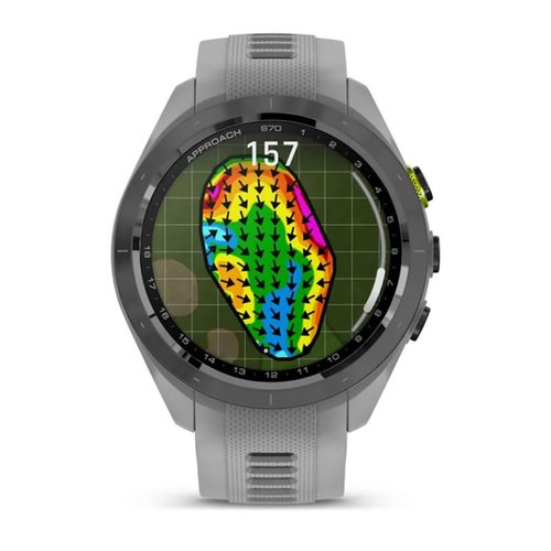 Garmin 010-02746-01 Approach S70 42 mm Premium GPS Golf Watch, Powder Grey Band Bundle with Deco Essentials Charging Dock, 3X Silicone Dust Cover and USB Type C Charging and Sync Cable