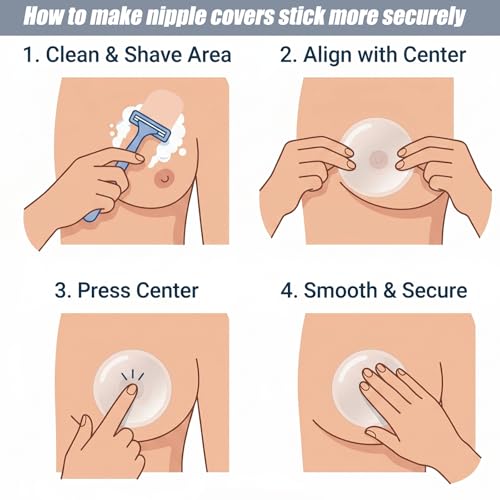 60 Pcs Men’s Adhesive Nipple Covers - No Show, Transparent for Running & Sports