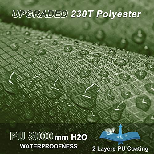Andake Waterproof Rain Poncho for Adults Unisex with Transparent Viewing Window - One Size Dark Green