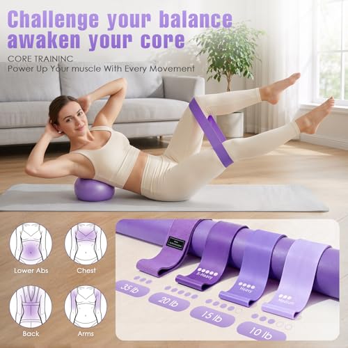 Home Pilates Kit with Ring Ball Resistance Bands Socks and Massage Ball