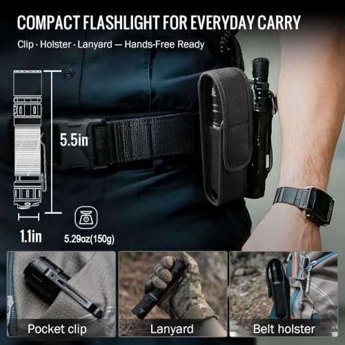 Rechargeable Tactical Flashlight 3000 Lumens with Holster for Law Enforcement Outdoor