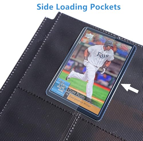 White 4-Pocket Toploader Card Binder Holds 128 Rigid 3x4 Cards, Ringless