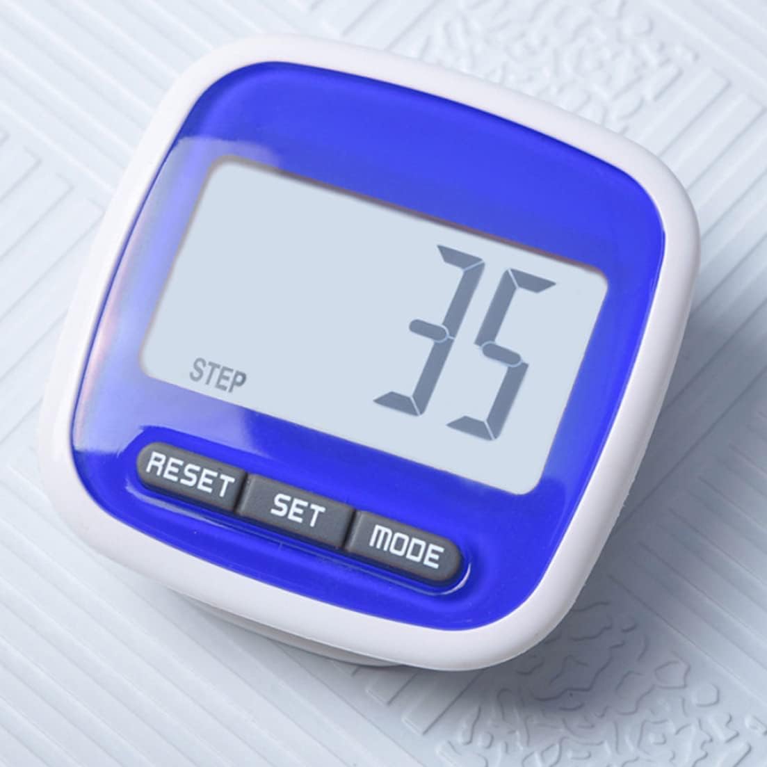 1PC Pocket Pedometer with Belt Clip Pocket Step Counter, Pedometer Step Counter Walking Distance Calorie with Large LCD Display and Belt Clip (Blue) Running