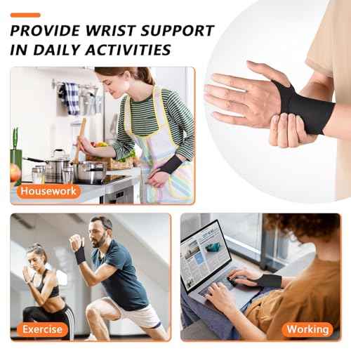 Ulnar Wrist Brace for Right & Left Hand, Ultra-Thin Elastic Wrist Wrap Compression for TFCC Tear and Repetitive Wrist Use Injury, Wrist Support for Carpal Tunnel, Tendonitis, Pain Relief (Black)