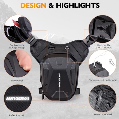 Waterproof Motorcycle Leg Bag with Reflective Logo and Adjustable Straps for Outdoor Cycling Hiking Camping