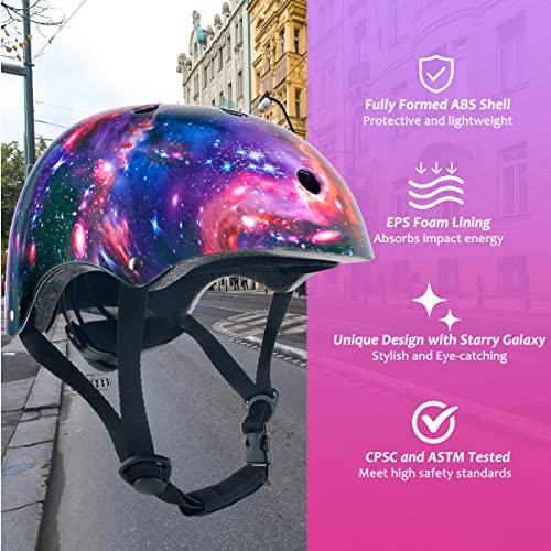 Kids Galaxy Safety Helmet for Cycling Skateboarding & More - Adjustable & CPSC Certified