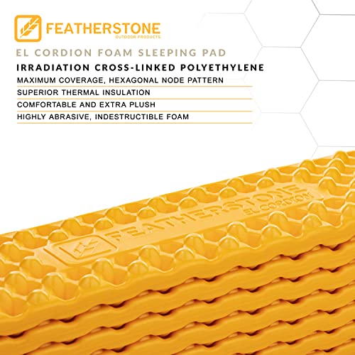 Featherstone Outdoor Insulated Sleeping Pad - Marigold, R-Value 2.1, Ultralight Foam Mattress for Backpacking & Camping