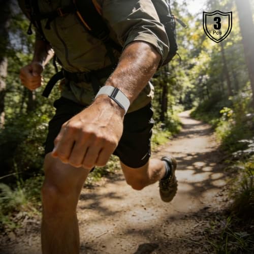 DADO Soft Nylon Watch Band for WHOOP 5.0 & MG - 3 Pack Black Connectors, One/Peak Variation