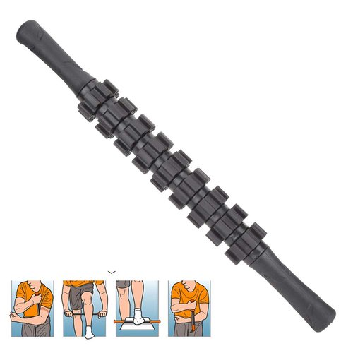 Sports Massage Roller Stick Relax Muscles Full Body Exercise Equipment Black