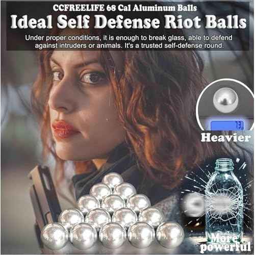 150ct .68 Caliber Aluminum Balls, 68 Caliber Self Defense Balls for Byrna SD/LE/TCR/MAX, for Salt Supply S2/Pistelle X-68, 7.3g, Reusable, Ideal for Practice Training