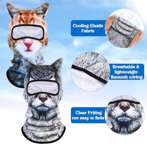3D Cat Ski Mask Dog Balaclava Sheisty Breathable Ice Silk Cycling Face Cover for Sunscreen Protection Outdoor