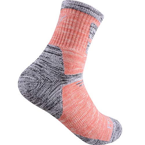FEIDEER Women's Hiking Walking Running Socks, Multi-Pack Outdoor Recreation Socks Wicking Cushion Crew Socks
