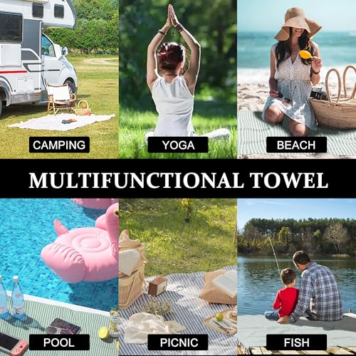 Oversized Turkish Beach Towel Bulk Set 39x71 Inches - Sky Blue, Quick Dry, Soft Cotton