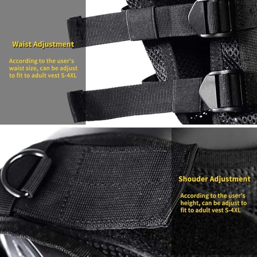 Ultralight Breathable Tactical Vest with Detachable Belt & Holster - Black 10-50