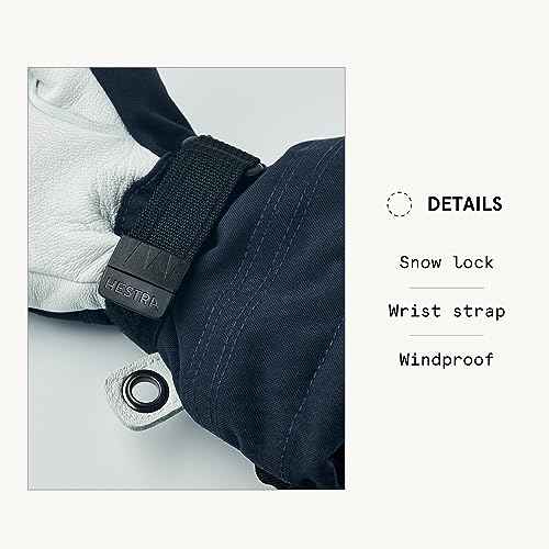 Hestra Army Leather Heli Ski Junior Glove (Youth 4-13yrs) | Waterproof, Insulated Classic 5-Finger Leather Kids Gloves for Winter, Skiing & Playing in The Snow