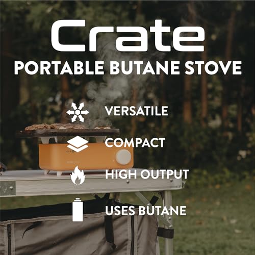 Gas One Butane Fuel Camp Stove - Crate Series Portable Mini Stove Orange