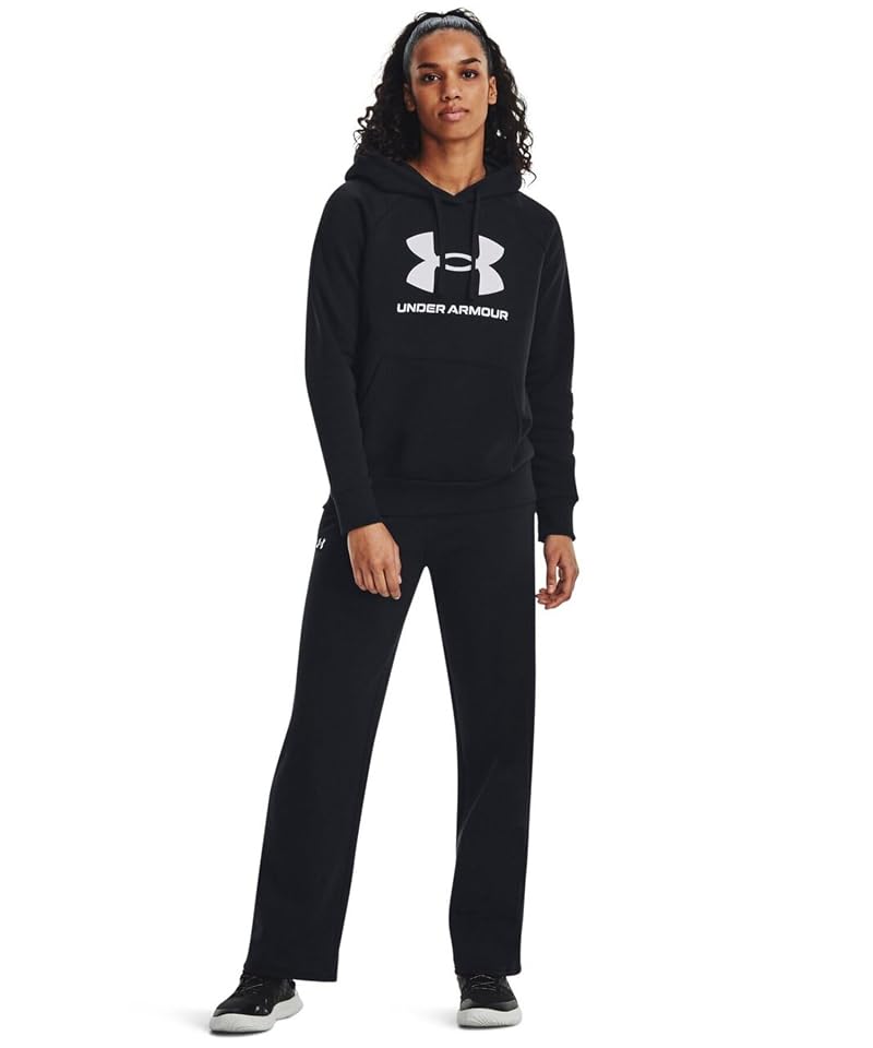 Under Armour Rival Fleece Hoodie for Women - Black / White, Large