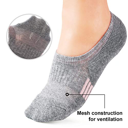 Gonii Women's No Show Athletic Ankle Socks - Cushioned Running Low Cut, 8-10 / 5 Pairs, Quotidian Colors